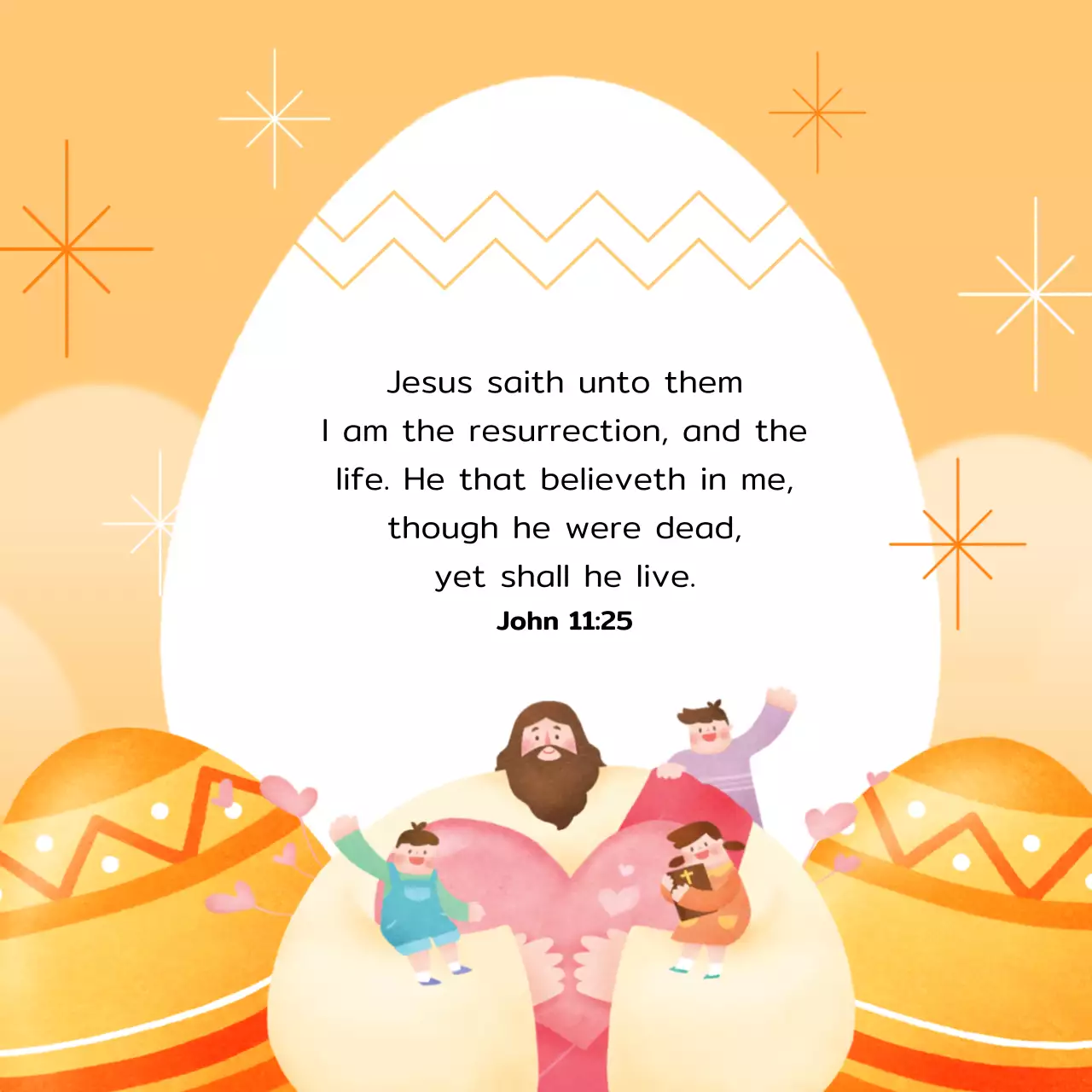 Anúncio da Igreja sobre o evento de Páscoa Orange Whimsical