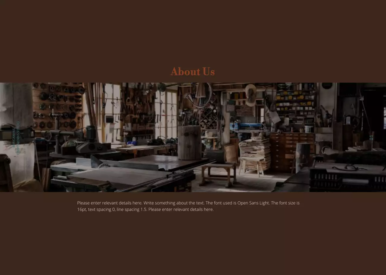 brown rustic studio announcement