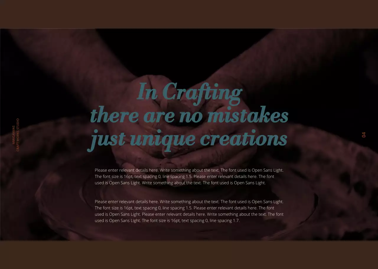 brown rustic studio announcement