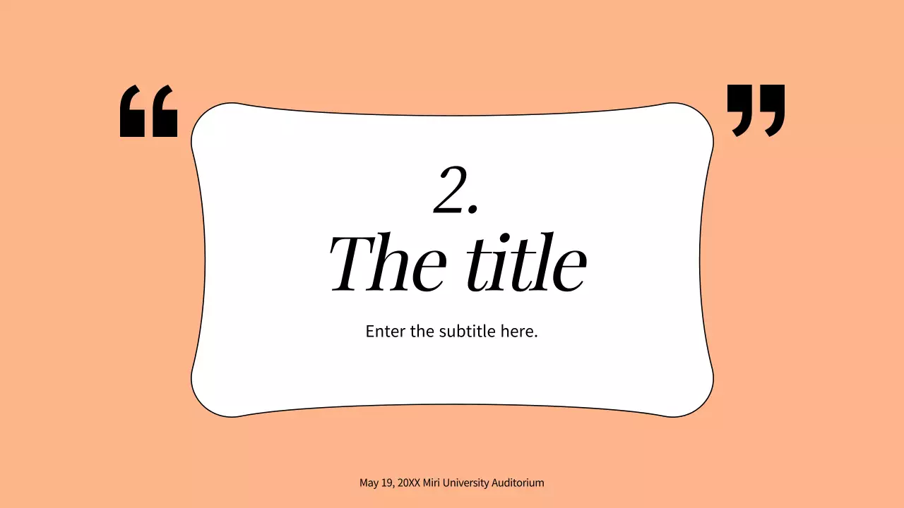 Orange Minimal Seminar Announcement Presentation