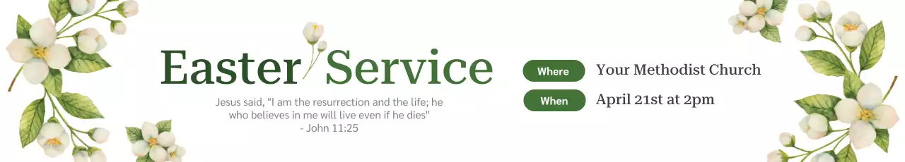 Banner de anúncio de igreja elegante verde