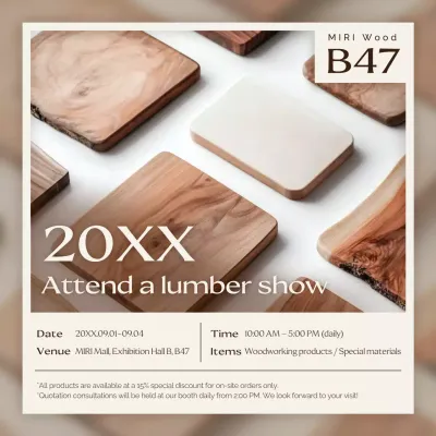 beige modern woodworking exhibition