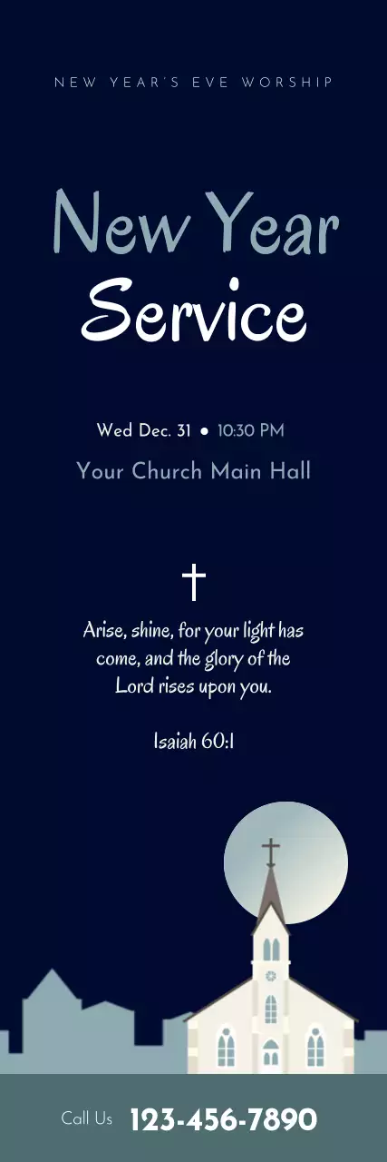 Banner de convite para adoração à Marinha Eegant