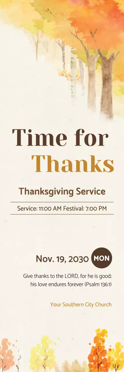 Banner de anúncio de Ação de Graças clássico bege