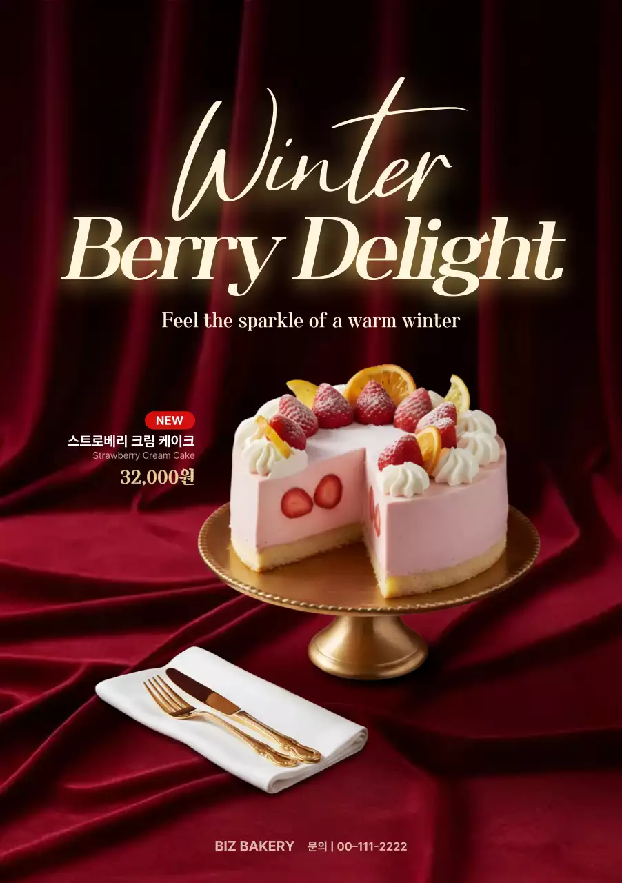 빨강 고급 디저트 광고