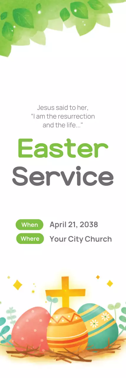 Banner de convite de Páscoa minimalista verde