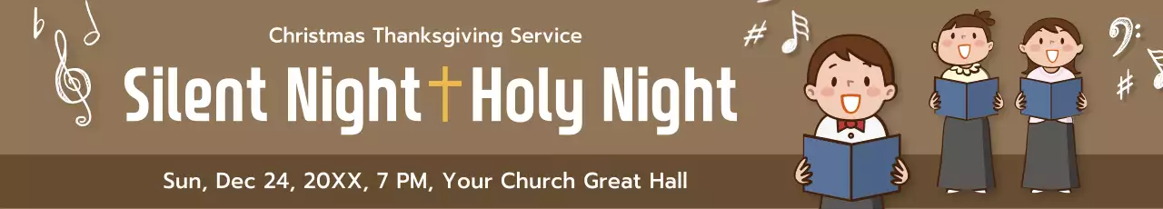 Faixa de anúncio do coral tradicional marrom