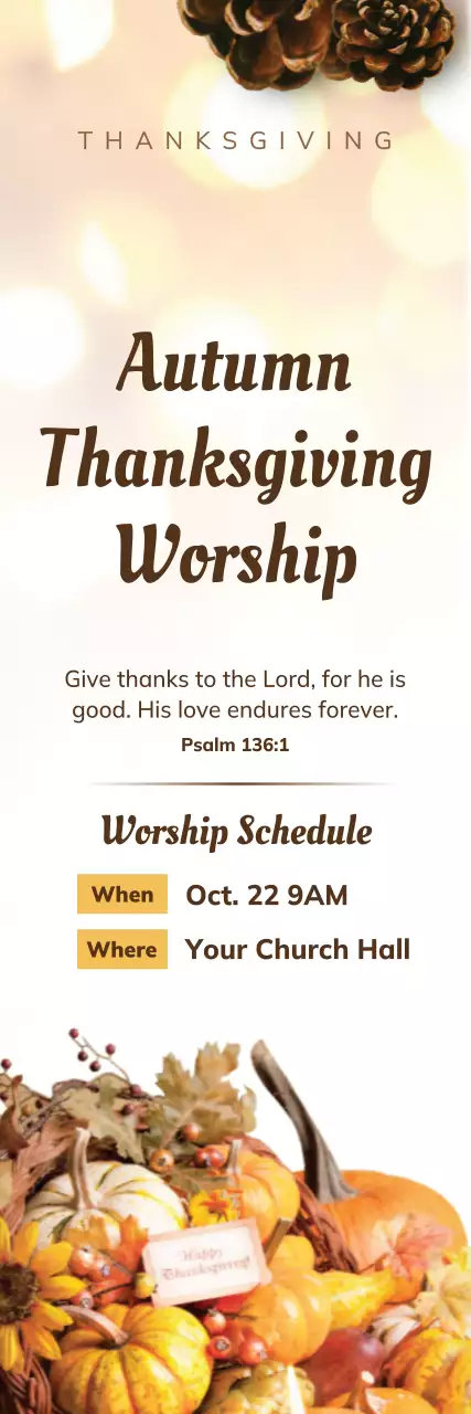 Banner de anúncio de ação de graças tradicional bege