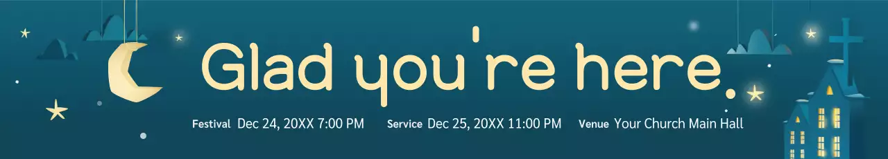 Banner de anúncio de boas-vindas simples azul