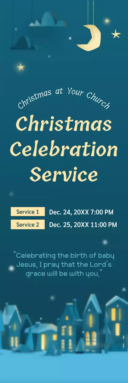 Banner azul tradicional de evento de Natal