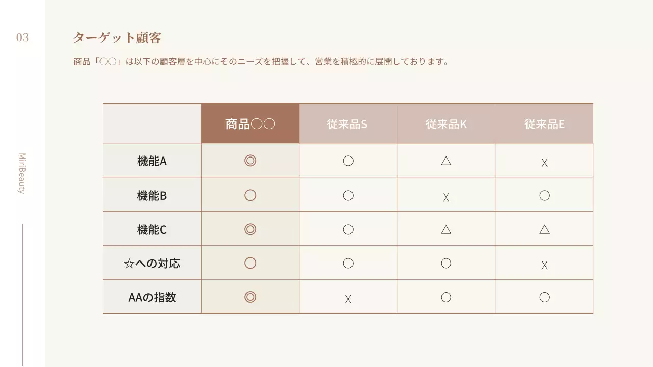 ベージュ シンプル 美容 提案書 プレゼンテーション