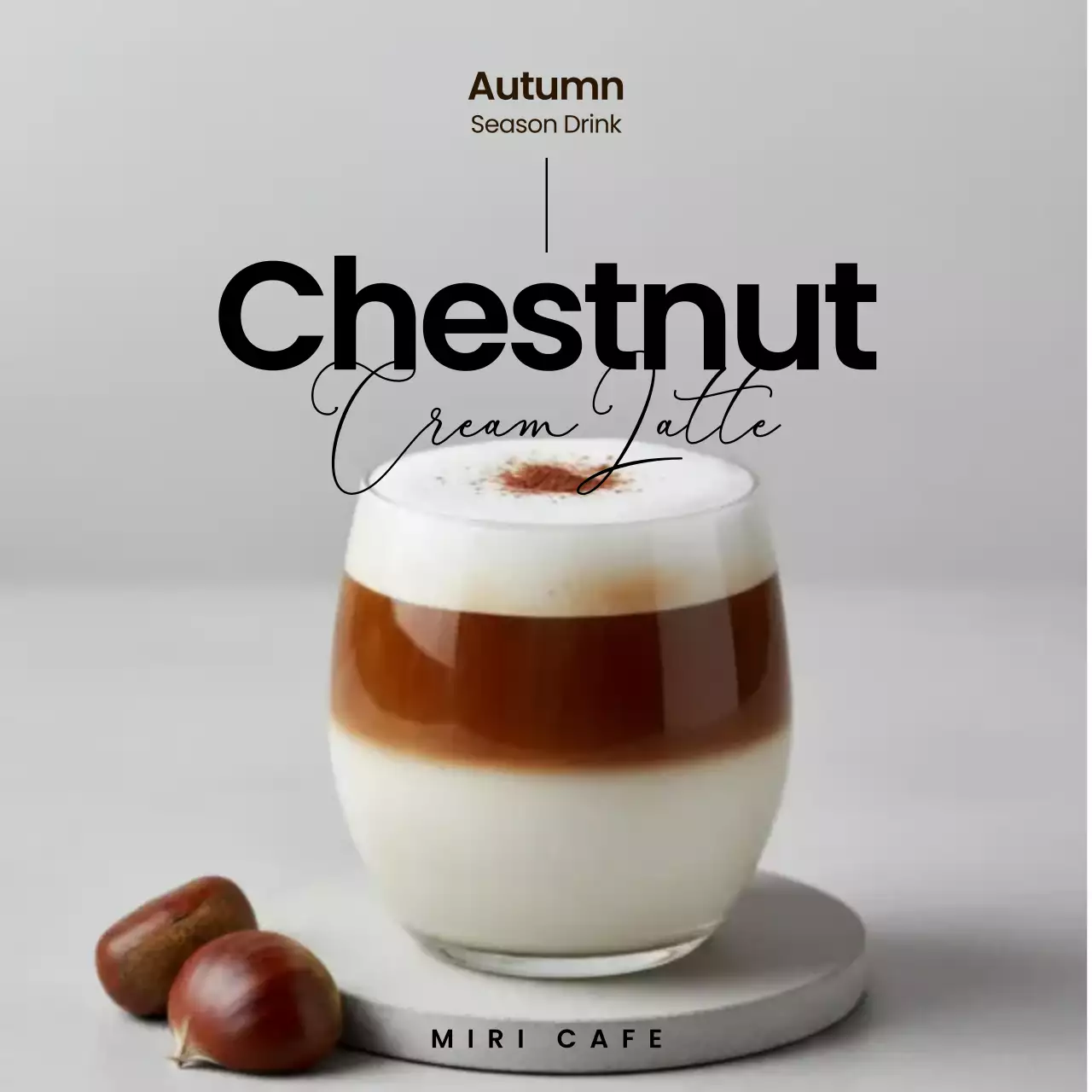 회색 모던 가을 음료 홍보