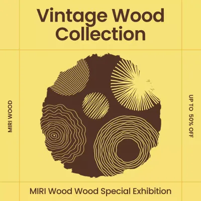 yellow vintage wood exhibition