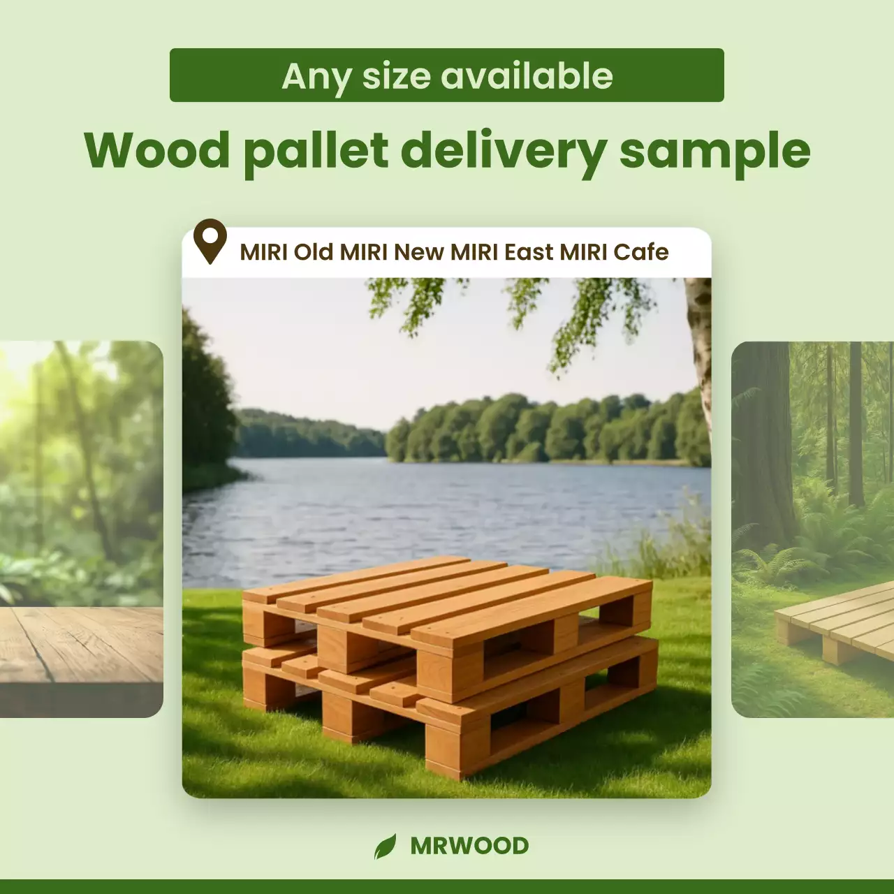 green rustic pallet advertisement