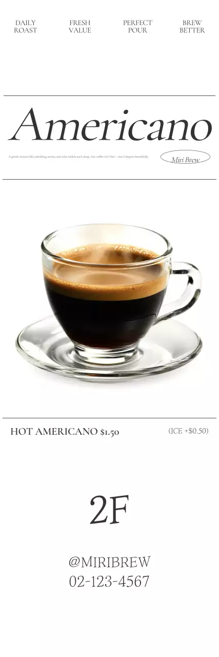 Anúncio de café branco moderno