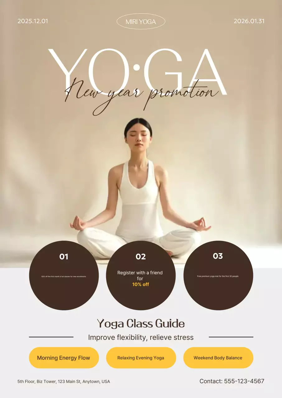 Khuyến mãi Yoga đơn giản màu be