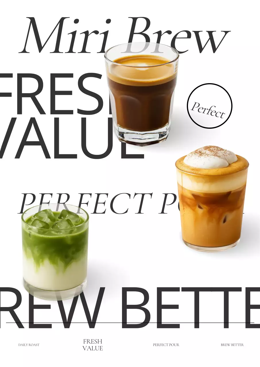 Quảng cáo cà phê hiện đại màu trắng