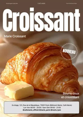 Publicité de boulangerie moderne beige
