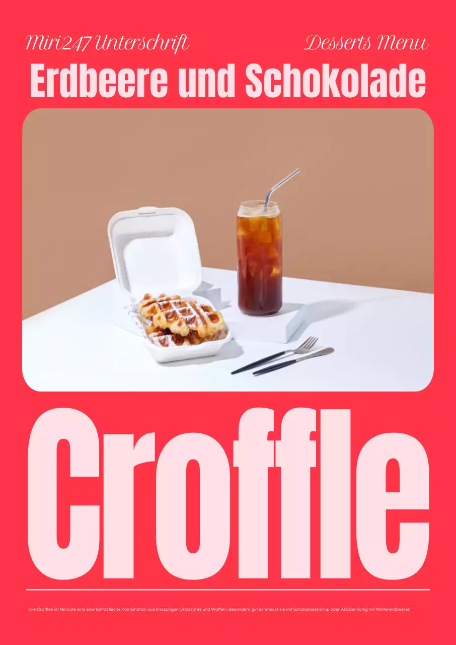 Rote moderne Dessertwerbung