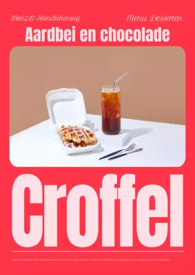 Advertentie voor rood modern dessert
