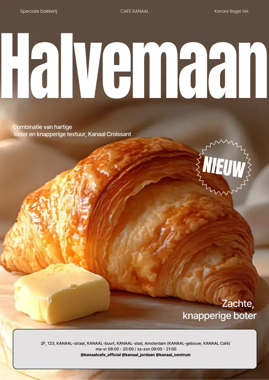 Beige moderne bakkerijadvertentie