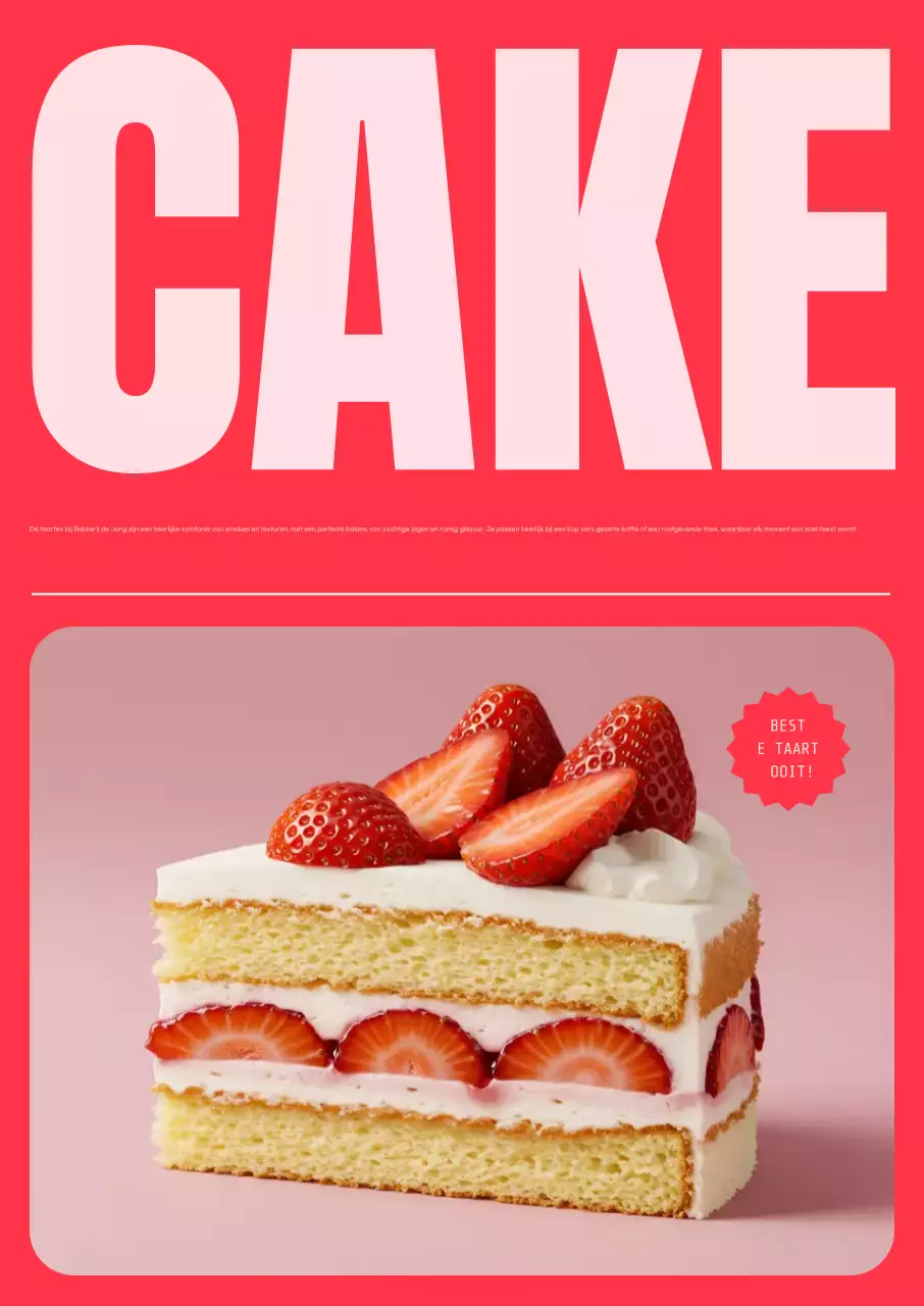 Advertentie voor rood modern dessert
