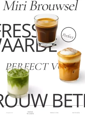 Witte moderne koffie advertentie