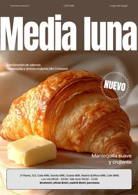 Anuncio de panadería moderna beige