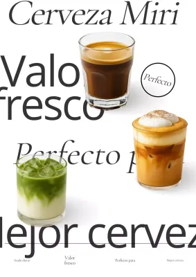 Anuncio de café blanco moderno