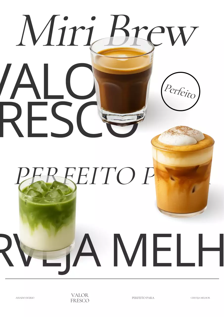 Anúncio de café branco moderno