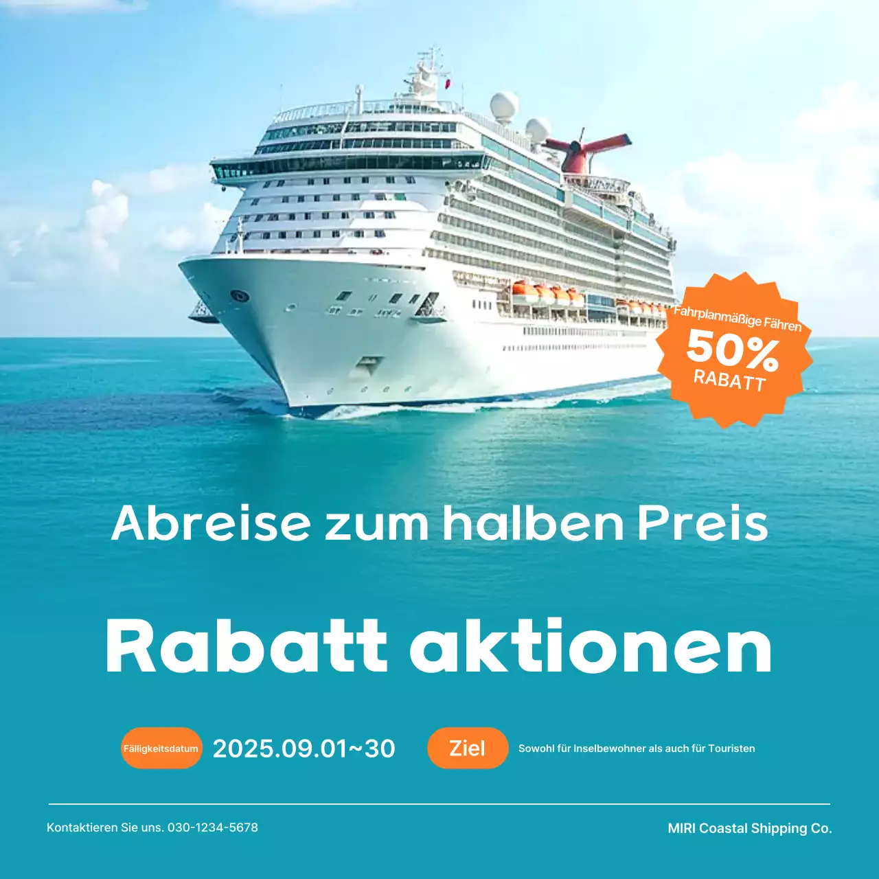 Sky Blue Modern Travel Rabattaktion