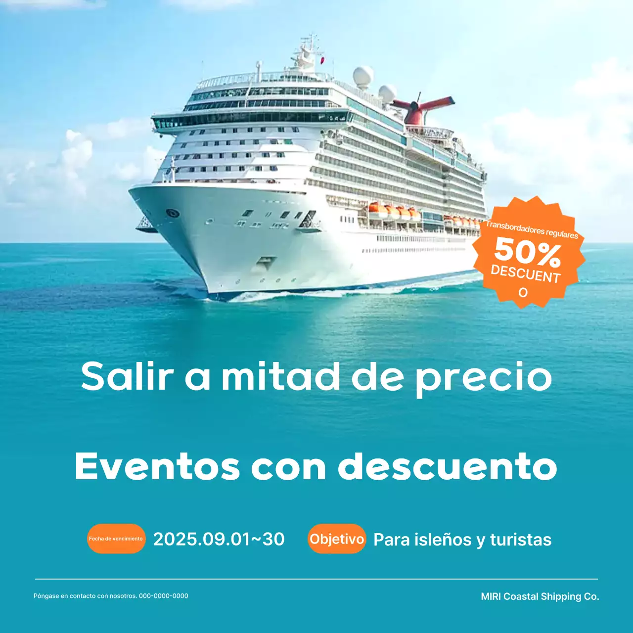 Evento de descuento en viajes Sky Blue Modern
