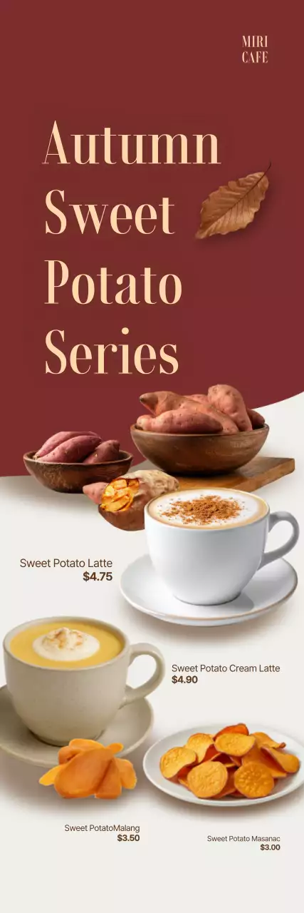 Promoção do cardápio do Brown Modern Cafe