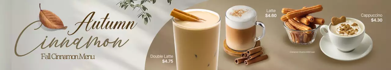 Promoção de cardápio de outono moderno bege