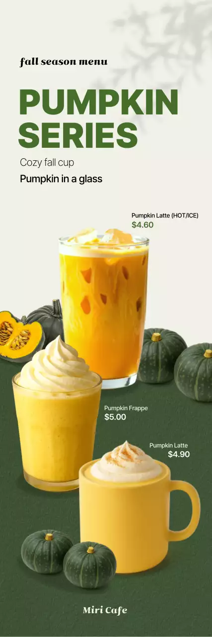 Promoção do Menu de Bebidas Moderno Bege