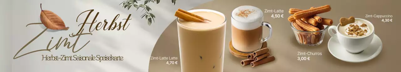 Beige Moderne Herbstmenü-Aktion