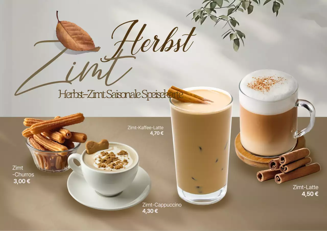 Beige Modern Cafe Menü-Aktion