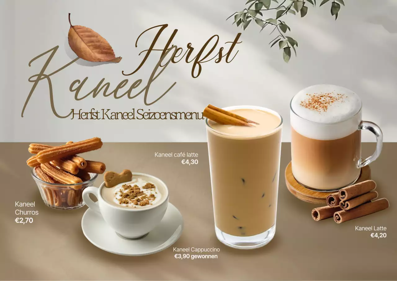 Beige Modern Café Menu Promotie