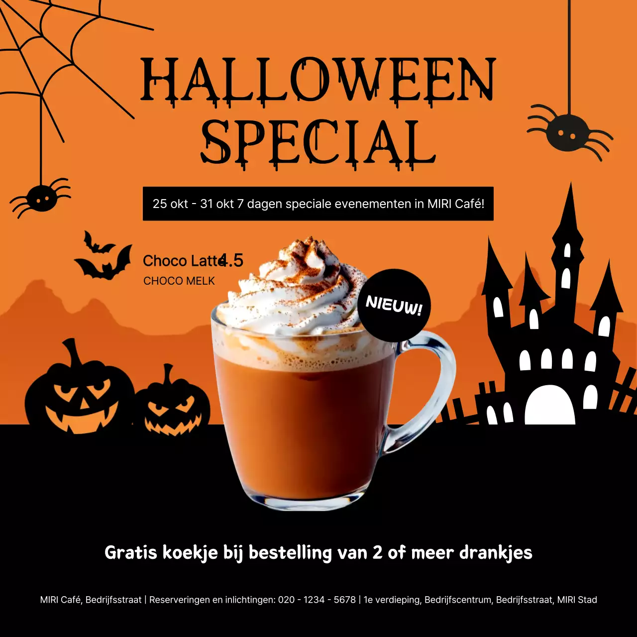 Oranje Retro Halloween Promotie