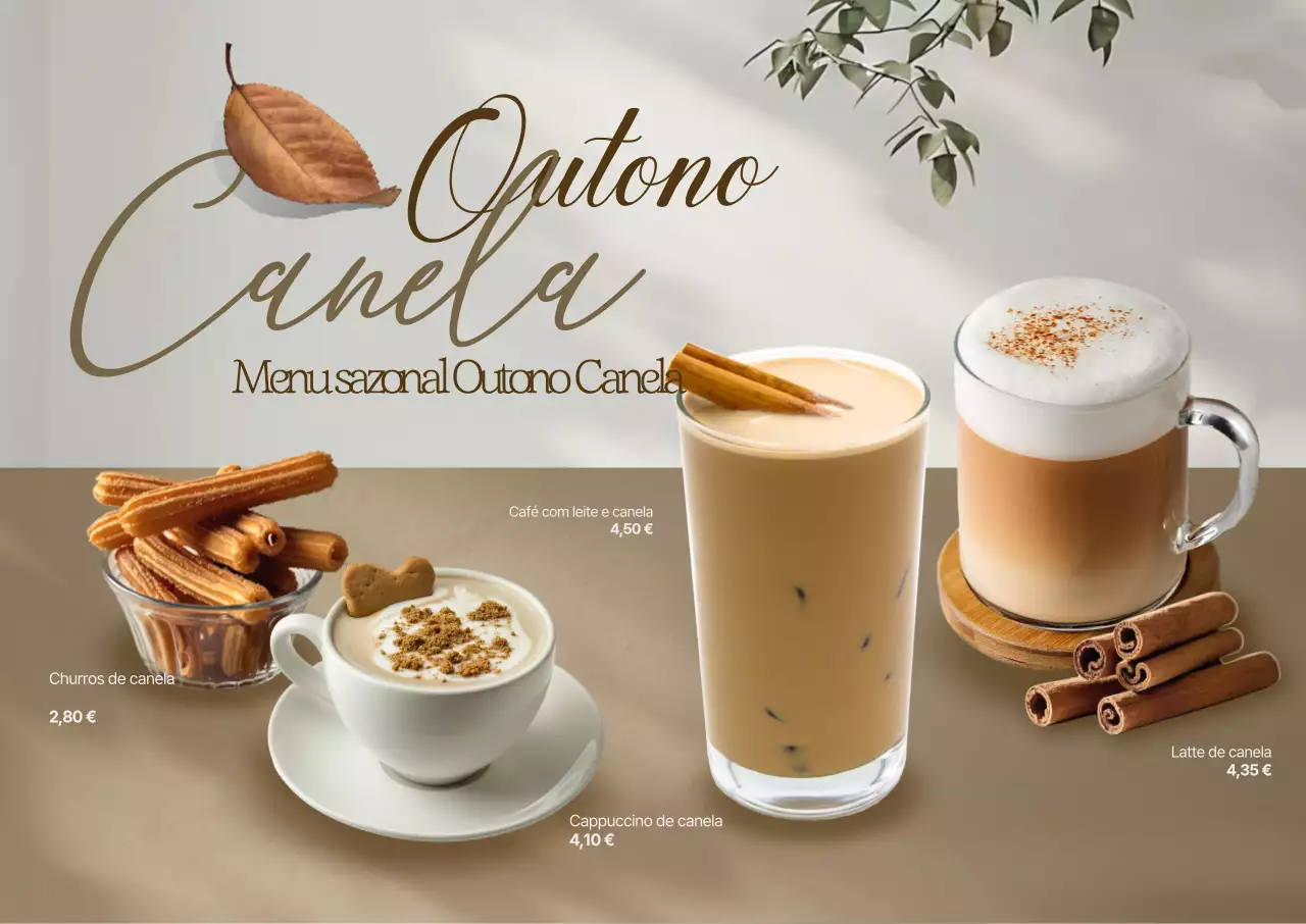Promoção do cardápio do Bege Modern Cafe