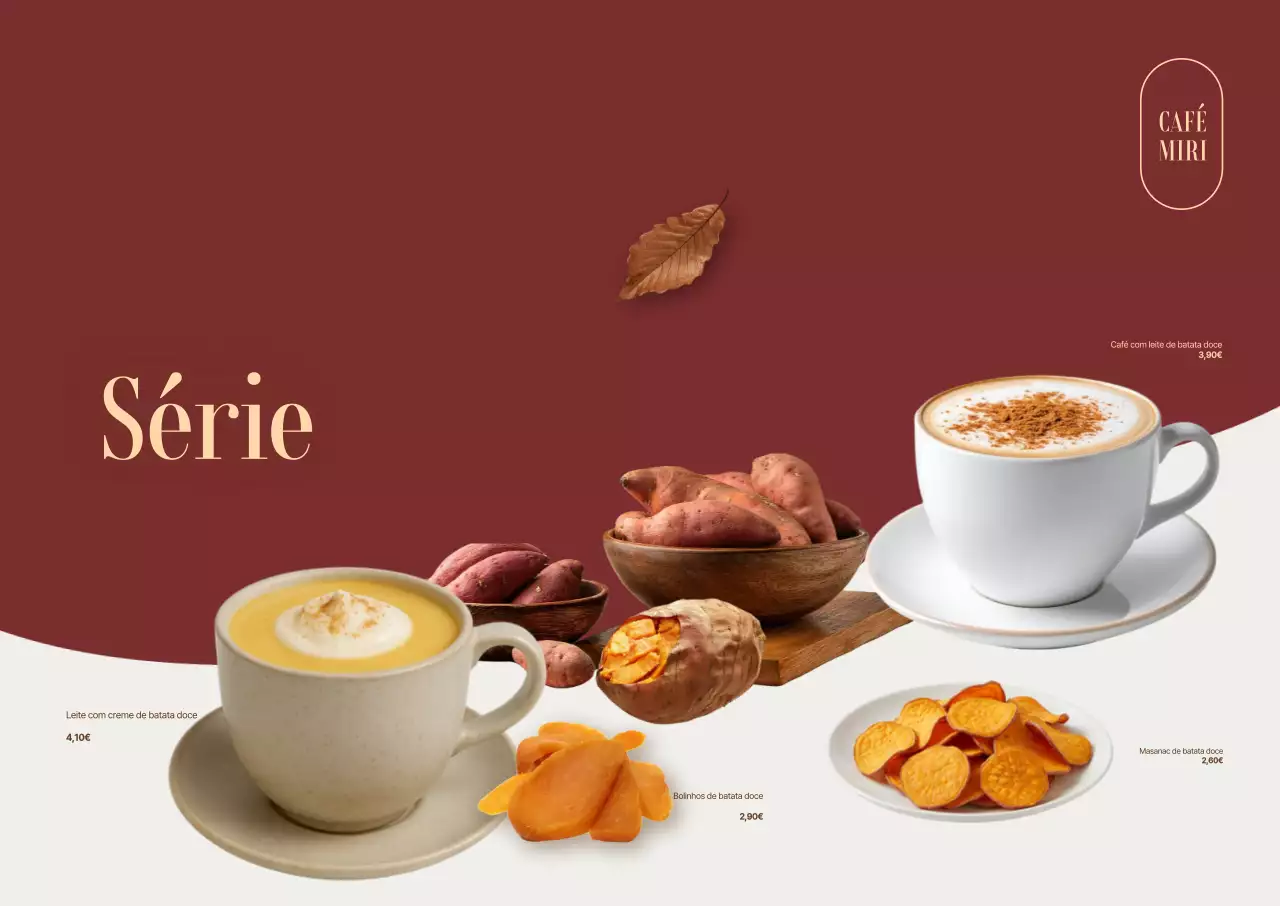 Promoção do cardápio do Brown Modern Cafe