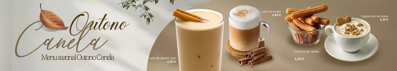 Promoção de cardápio de outono moderno bege