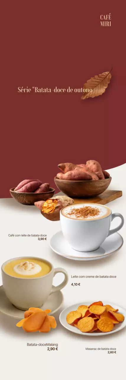 Promoção do cardápio do Brown Modern Cafe