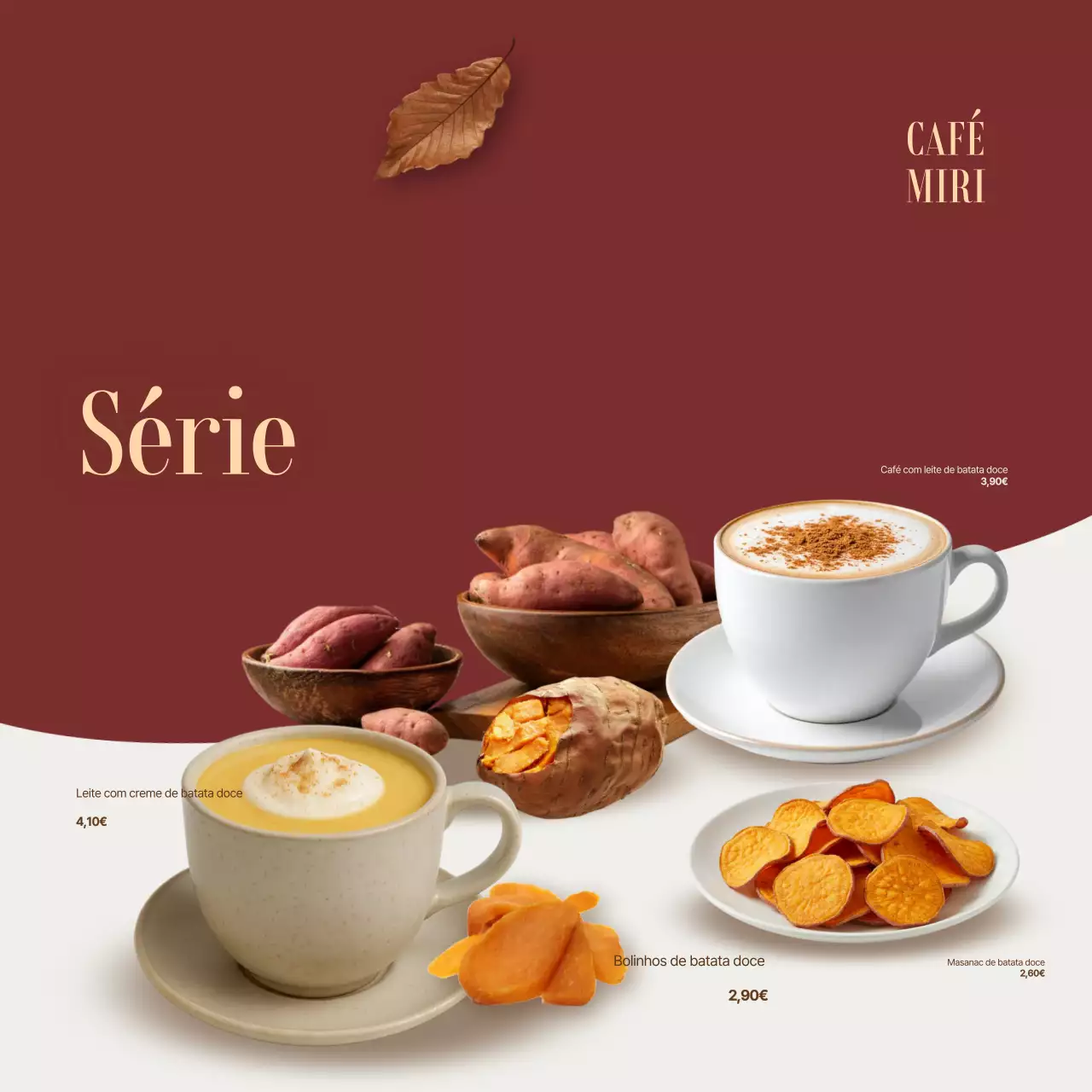 Promoção do cardápio do Brown Modern Cafe