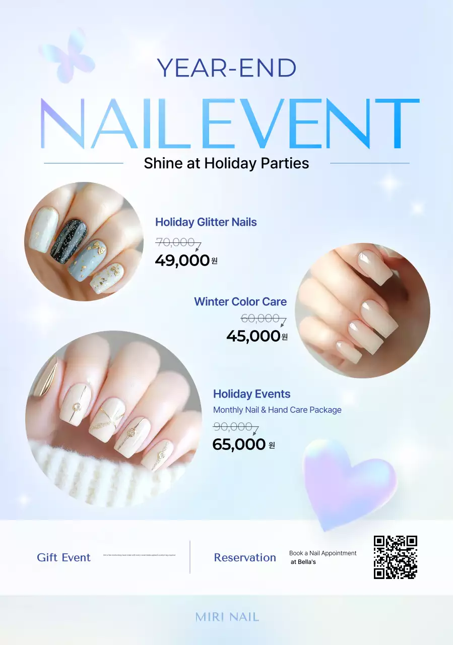 Promosi Seni Kuku Modern Biru Langit