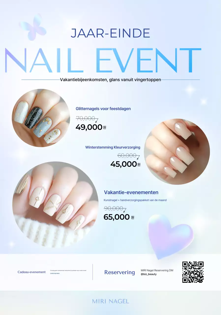 Hemelsblauwe moderne nagelkunstpromotie