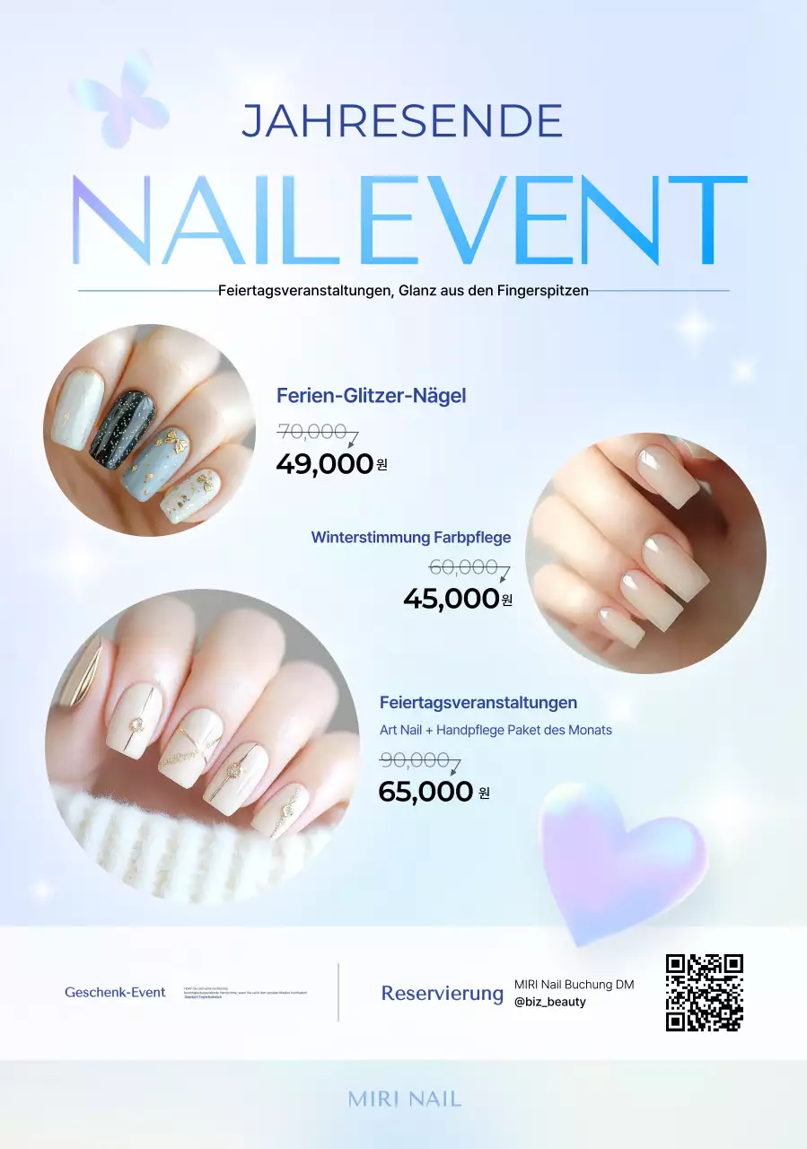 Himmelblaue moderne Nagelkunst-Aktion