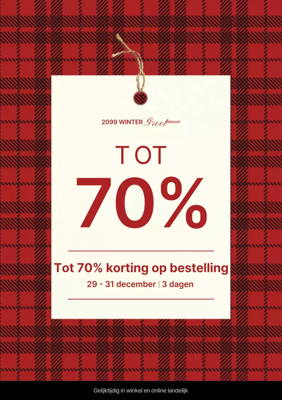 Rode Eenvoudige Winteruitverkoop