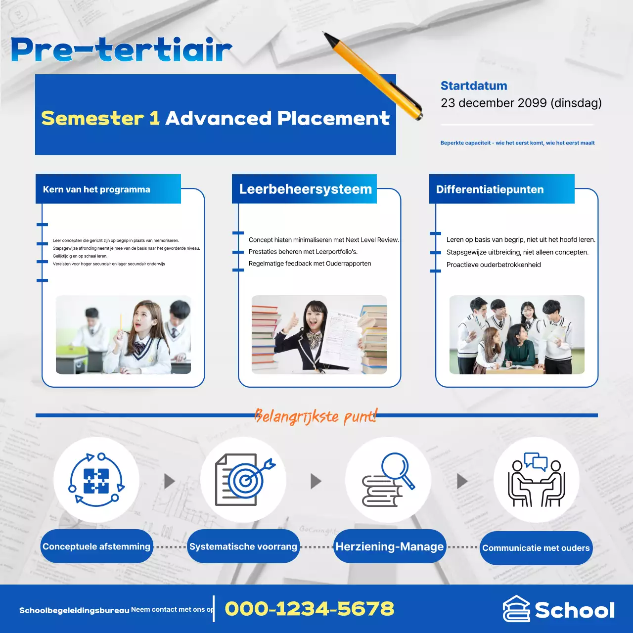 Promotie van de Blauwe Moderne Academie