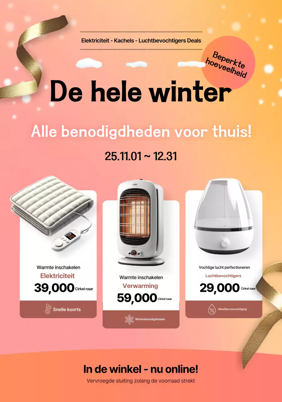 Oranje Moderne Winterartikelen Promotie